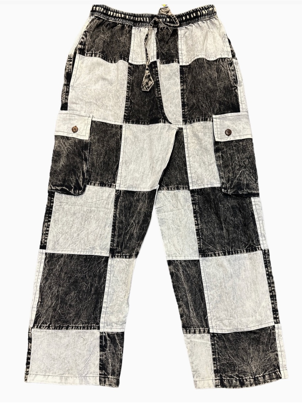 **NEW** Black and White Patchwork Cargo Pants